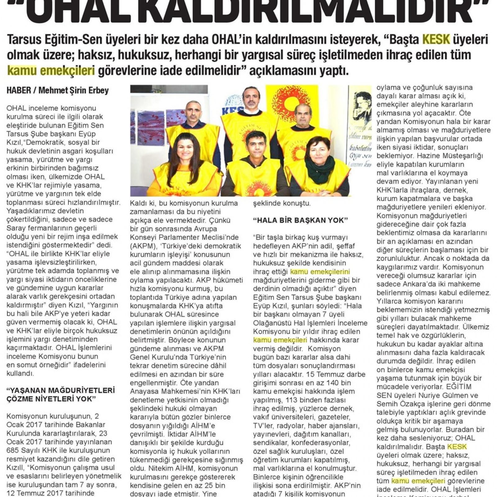 2017_12_16_Äukurova Gazetesi_ Sirin Erbey Egitim Sen Tarsus Sube Baskani EyÅp Kizil, Bir Kez_72885889_(2)