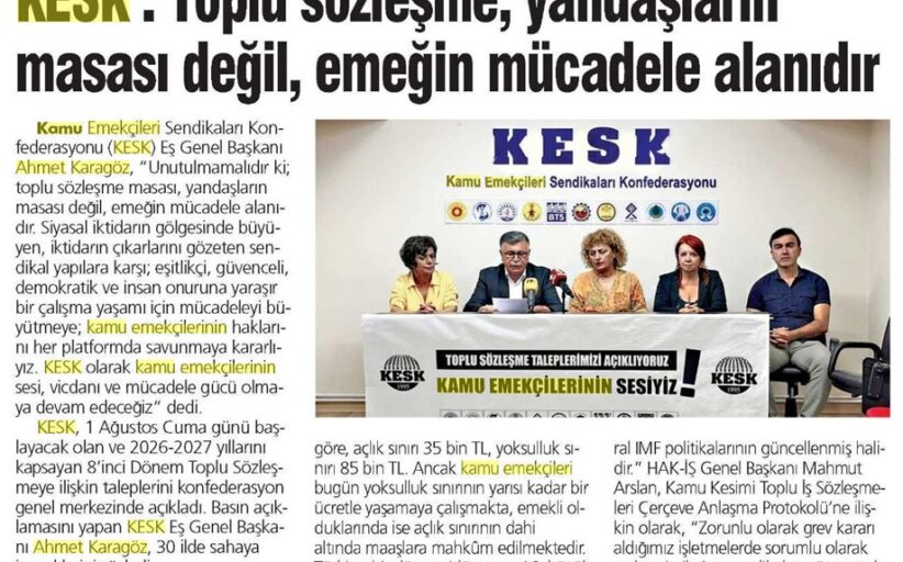 TİS taleplerimiz Gazetelerde: Kamu emekçilerinin sesiyiz!