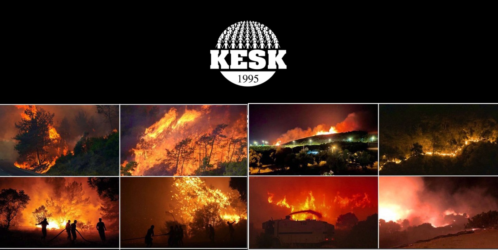 Yaşam alanlarımıza sahip çıkıyor, tüm halkımıza yangınla mücadele için çağrıda bulunuyoruz!